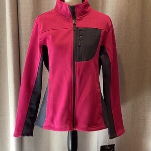 Women’s pink and gray CB fleece jacket, large.  NWT.